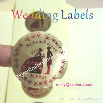 Custom Round Matt Gold Wedding Stickers Embossed With Color Gold Paper,round Gloden Labels,circle Matt Gold Stickers 